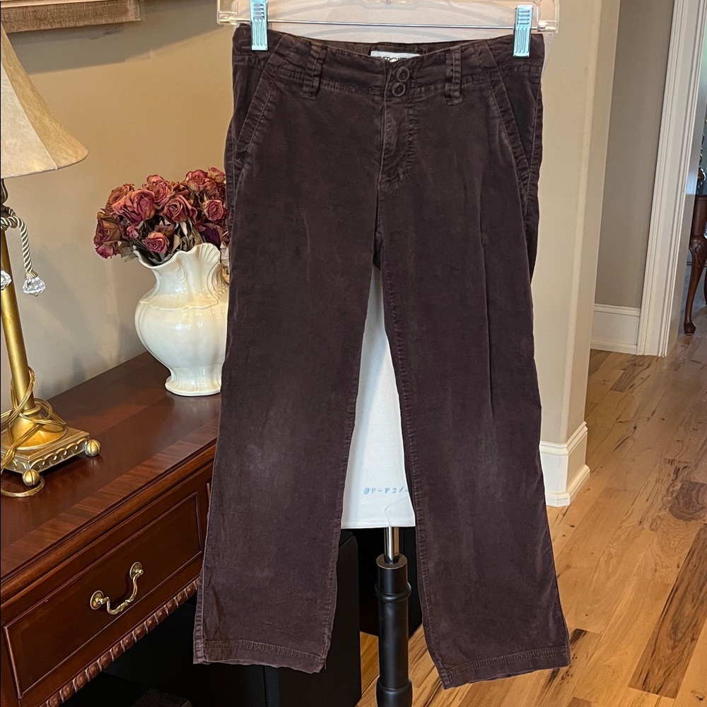 Adjustable Waist Brown Velvety Pants